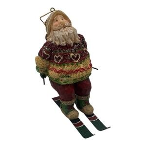 Santa With‎ Ski Ornament